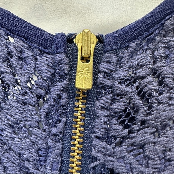 Lilly Pulitzer Rhea Navy Crochet Fit and Flare Sleeveless Dress Size M - Picture 5 of 7